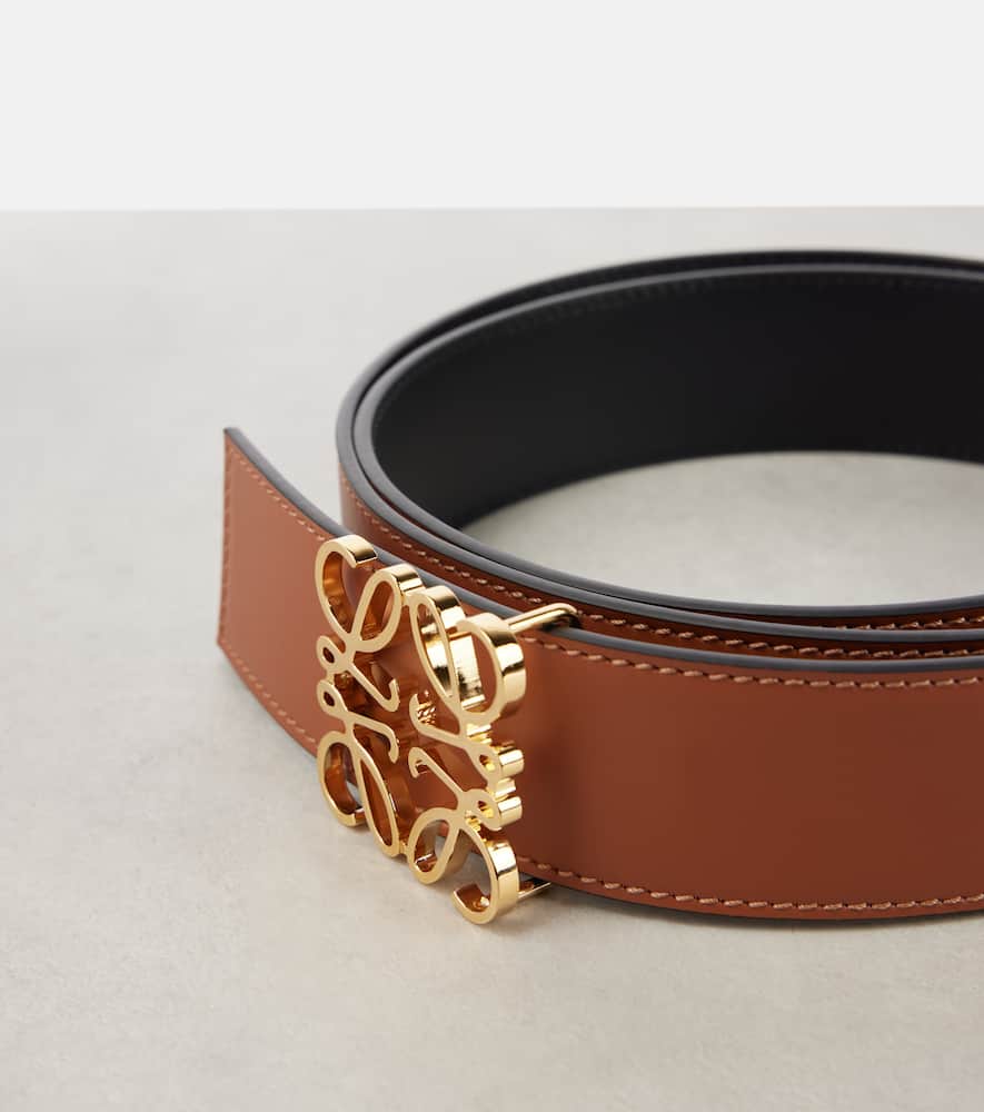 Loewe Anagram Reversible Leather Belt In Multicoloured
