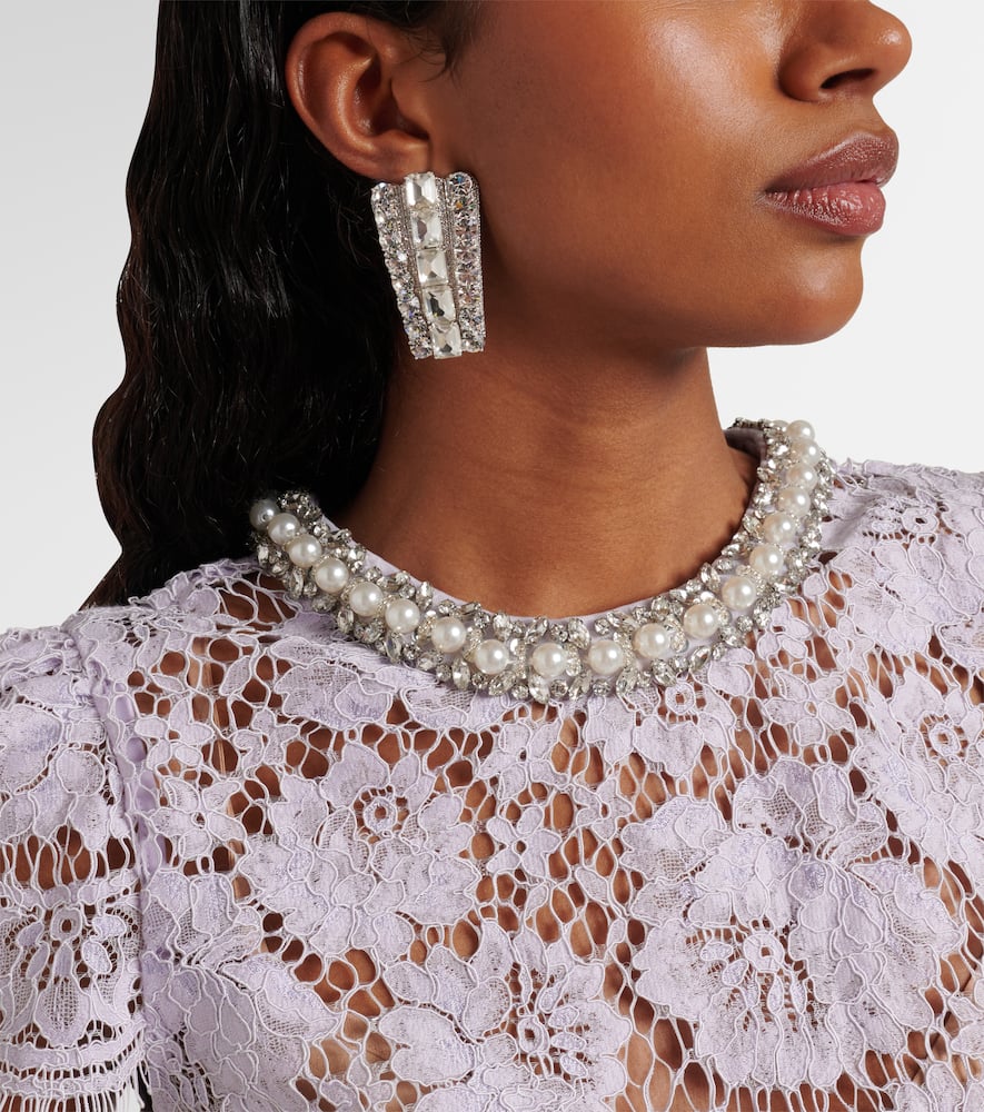 Self-portrait Crystal-embellished Drop Earrings