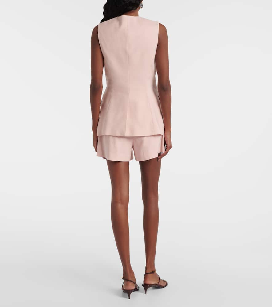 Veronica Beard Lois Linen Vest In Pink