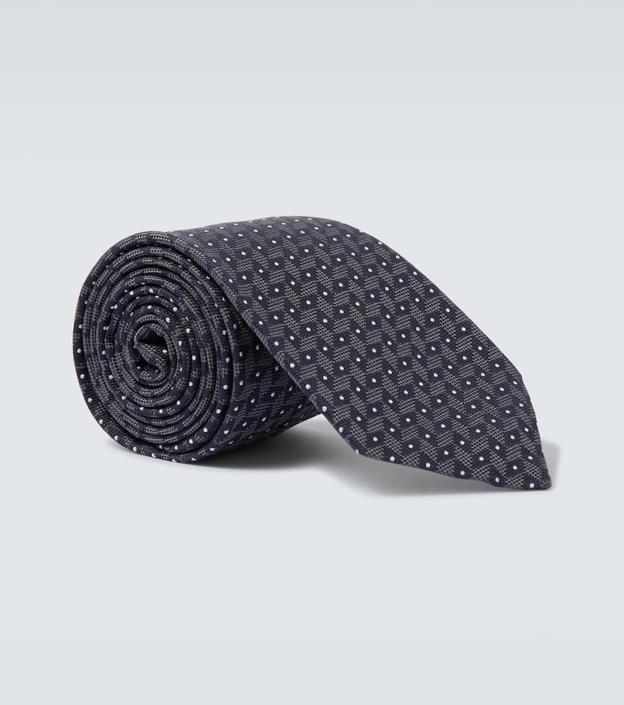 Chevron silk twill jacquard tie