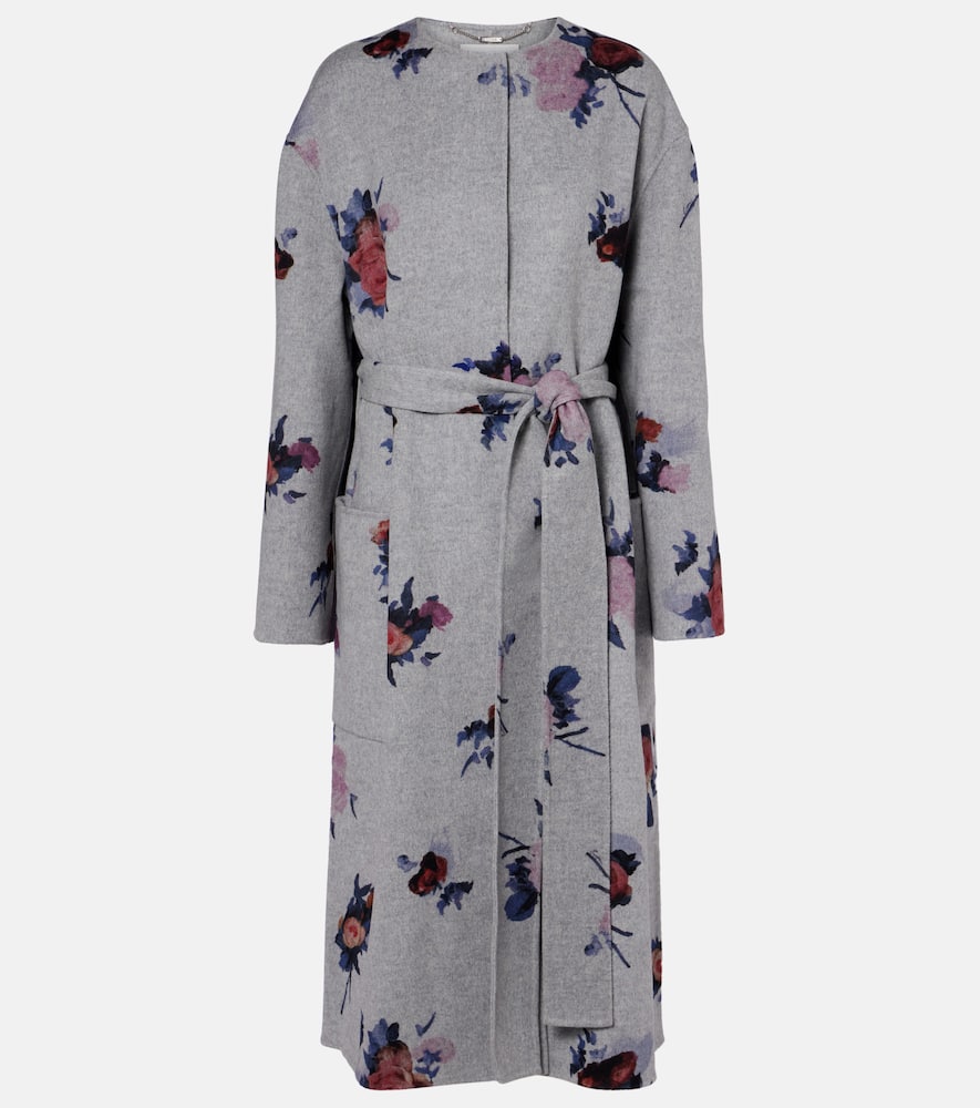 Floral wool coat