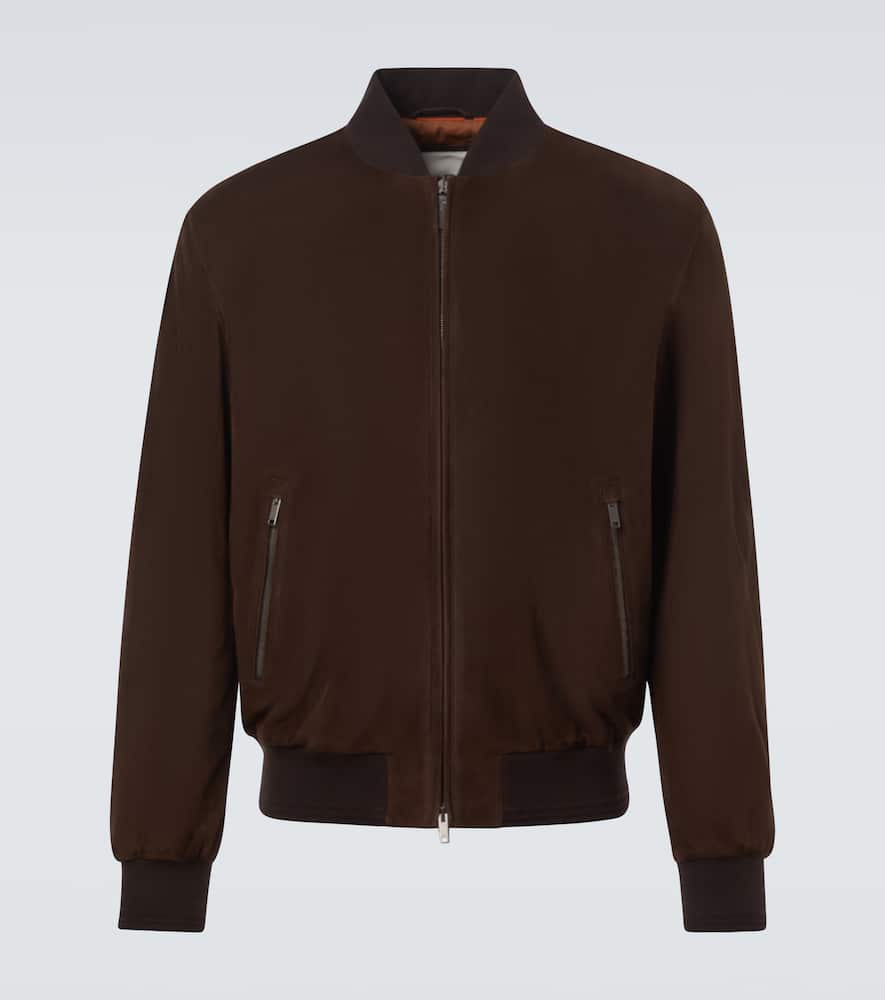 Suede bomber jacket