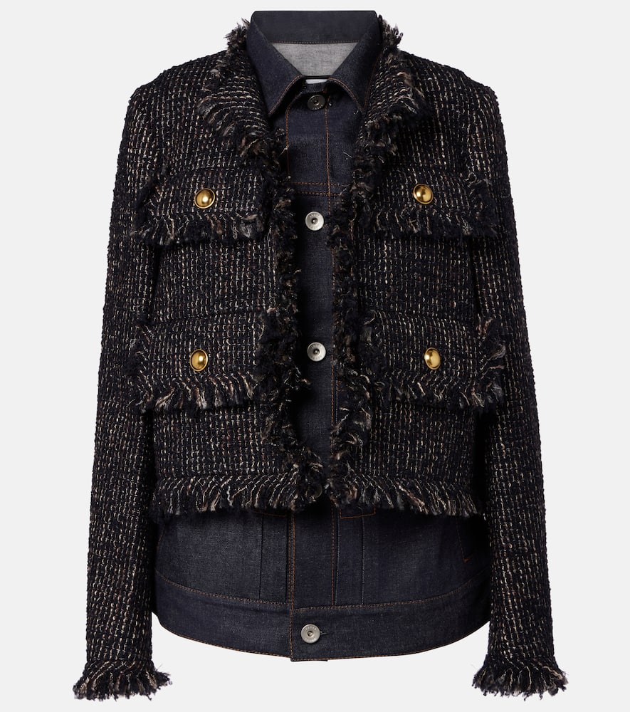 Sacai Wool-blend And Cotton Jacket In Multi