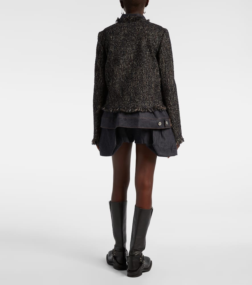 Sacai Wool-blend And Cotton Jacket In Multi