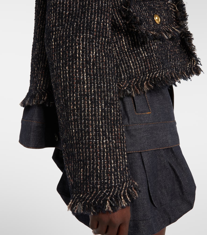 Sacai Wool-blend And Cotton Jacket In Multi