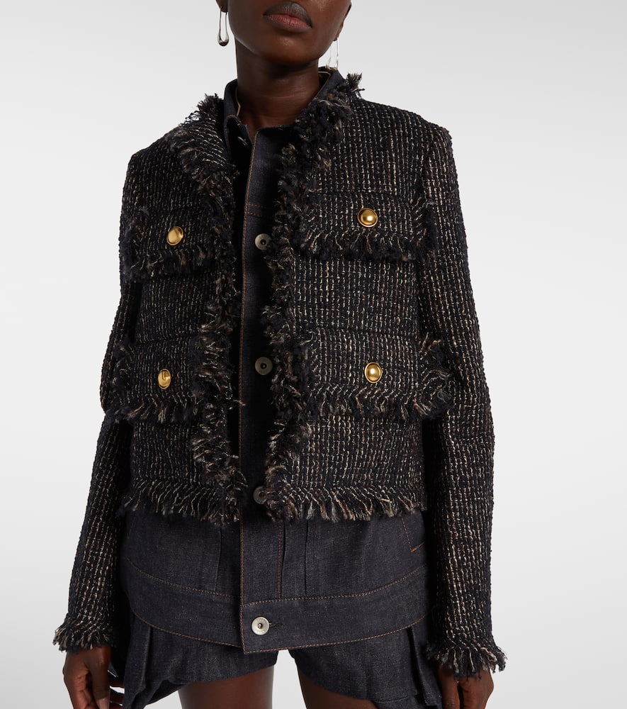 Sacai Wool-blend And Cotton Jacket In Multi