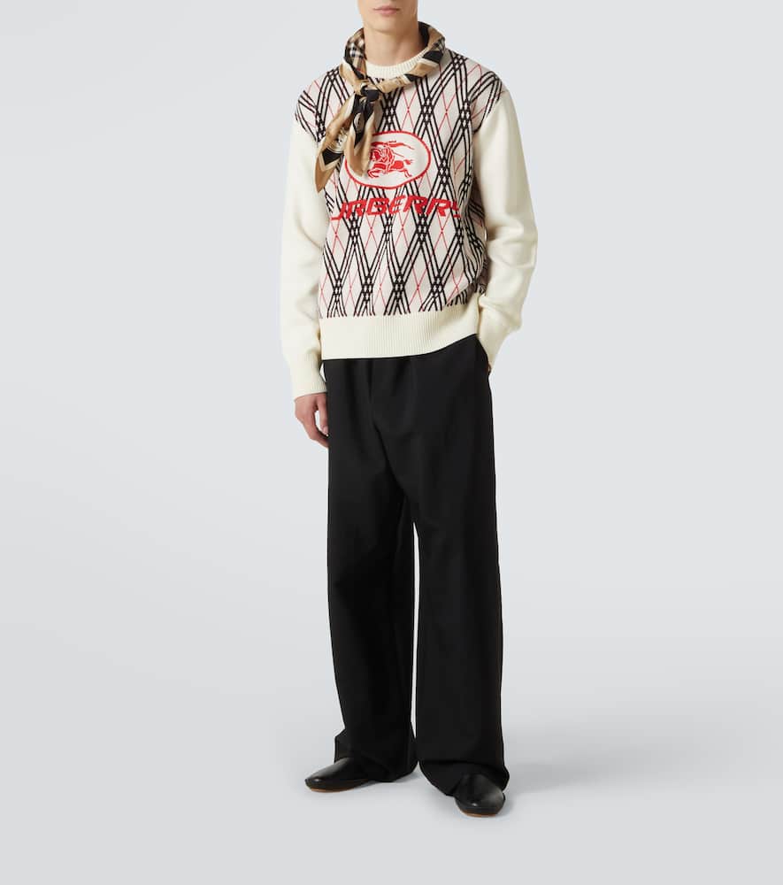 Burberry Argyle Pattern Crew Neck Sweater