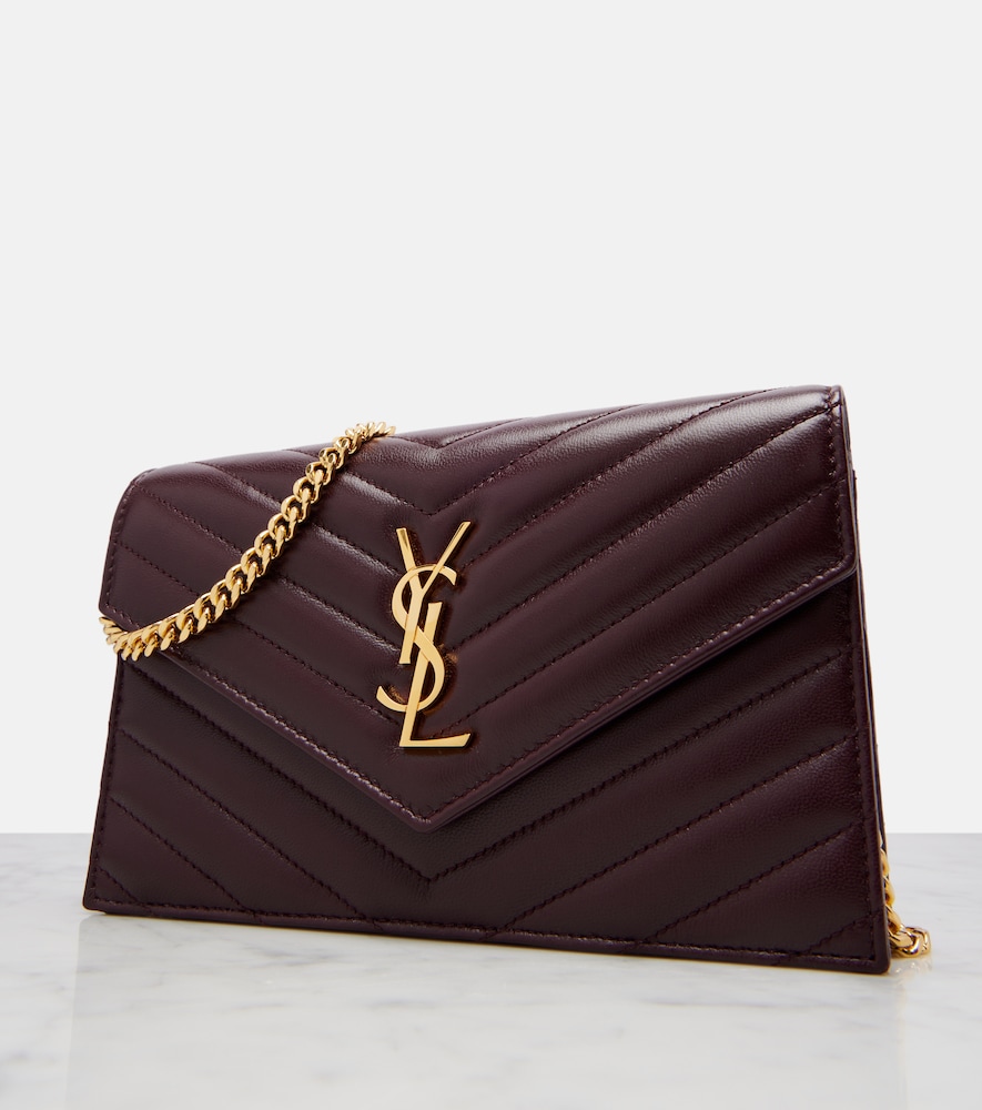  Saint Laurent Saint Laurent Cassandre Envelope Leather Wallet On Chain 