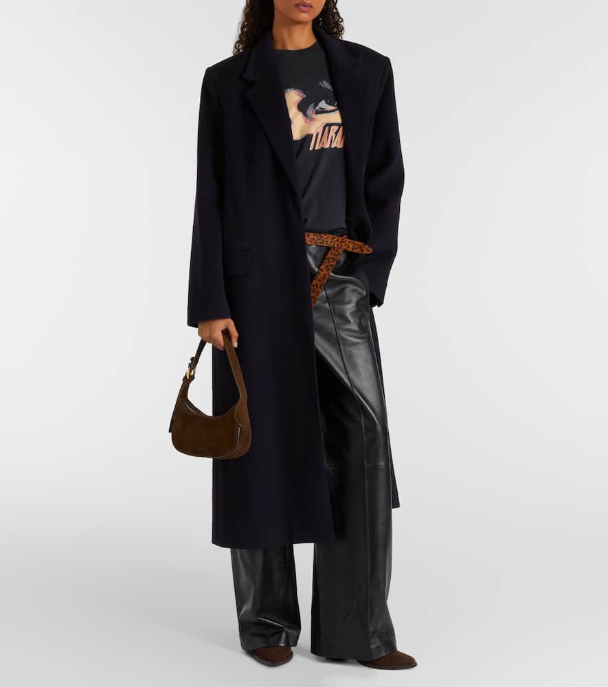 Staud Owen Suede Shoulder Bag In Brown
