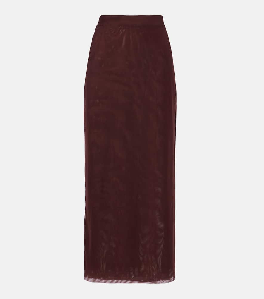 Sir High-rise Jersey Midi Skirt In Brown