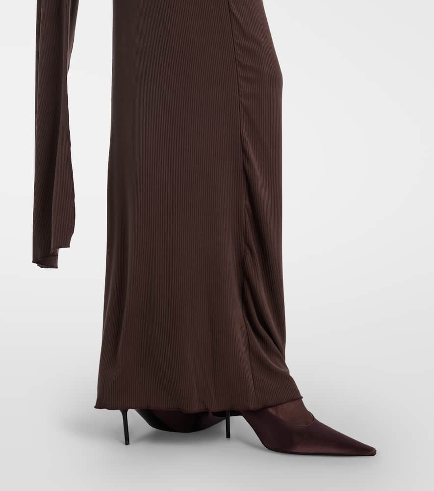 Aya Muse Cedar Draped Maxi Dress In Brown