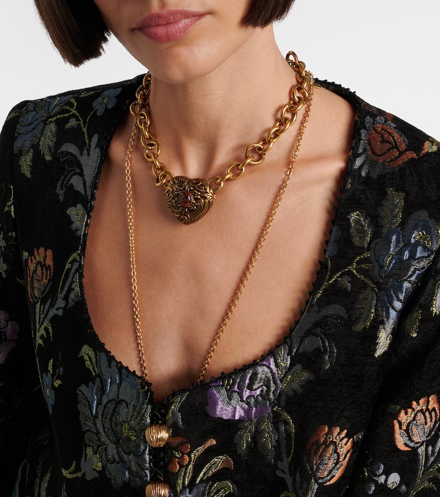 Chloé Cropped Floral-jacquard Jacket In Black