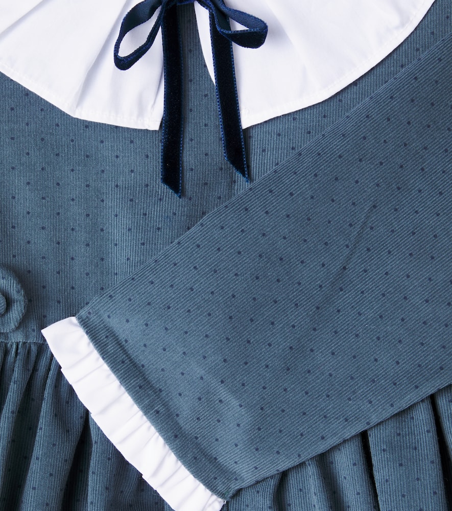 La Coqueta Mona Cotton Corduroy Dress In Blue