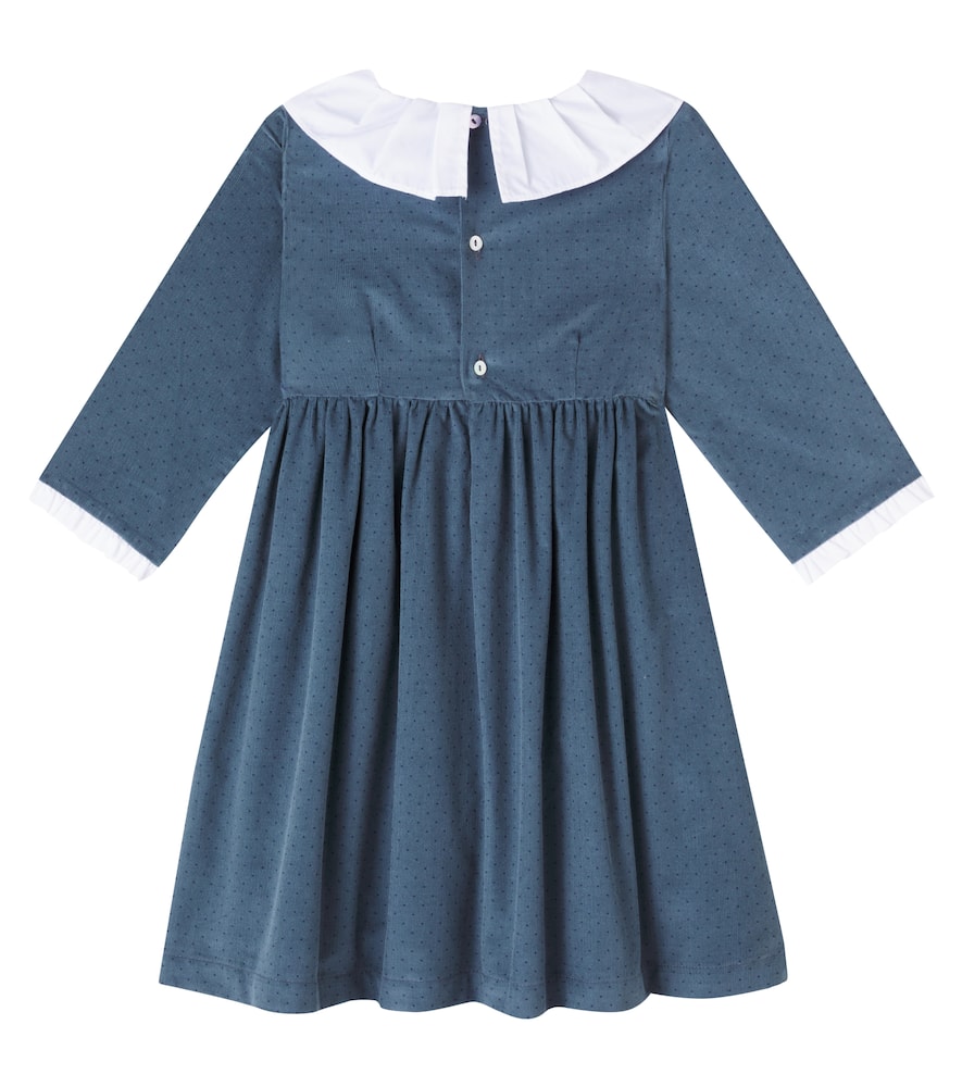 La Coqueta Mona Cotton Corduroy Dress In Blue