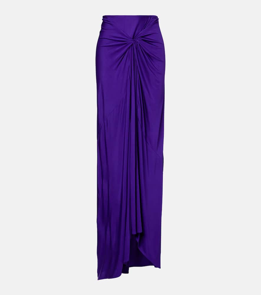Dries Van Noten Draped Maxi Skirt In Purple