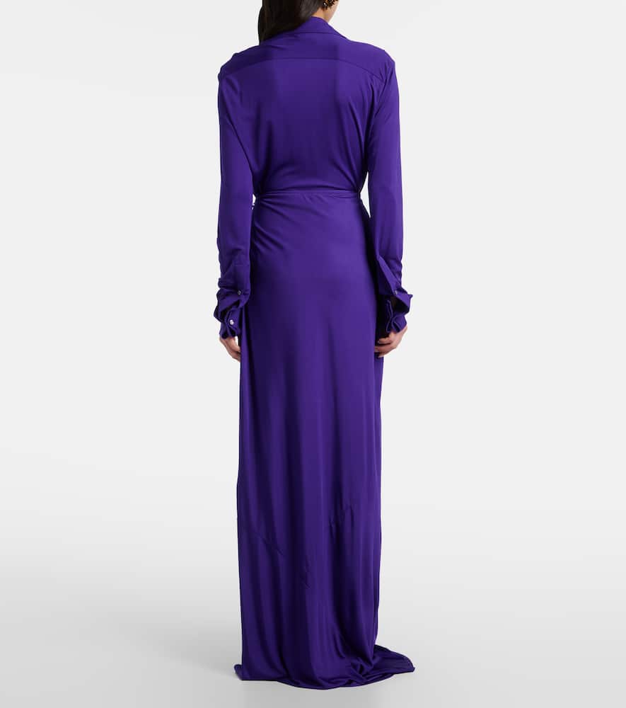 Dries Van Noten Draped Maxi Skirt In Purple
