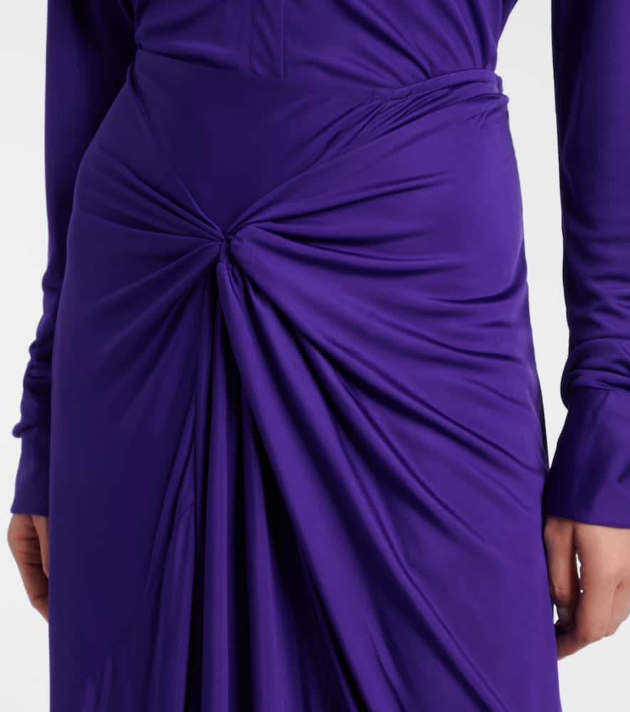 Dries Van Noten Draped Maxi Skirt In Purple