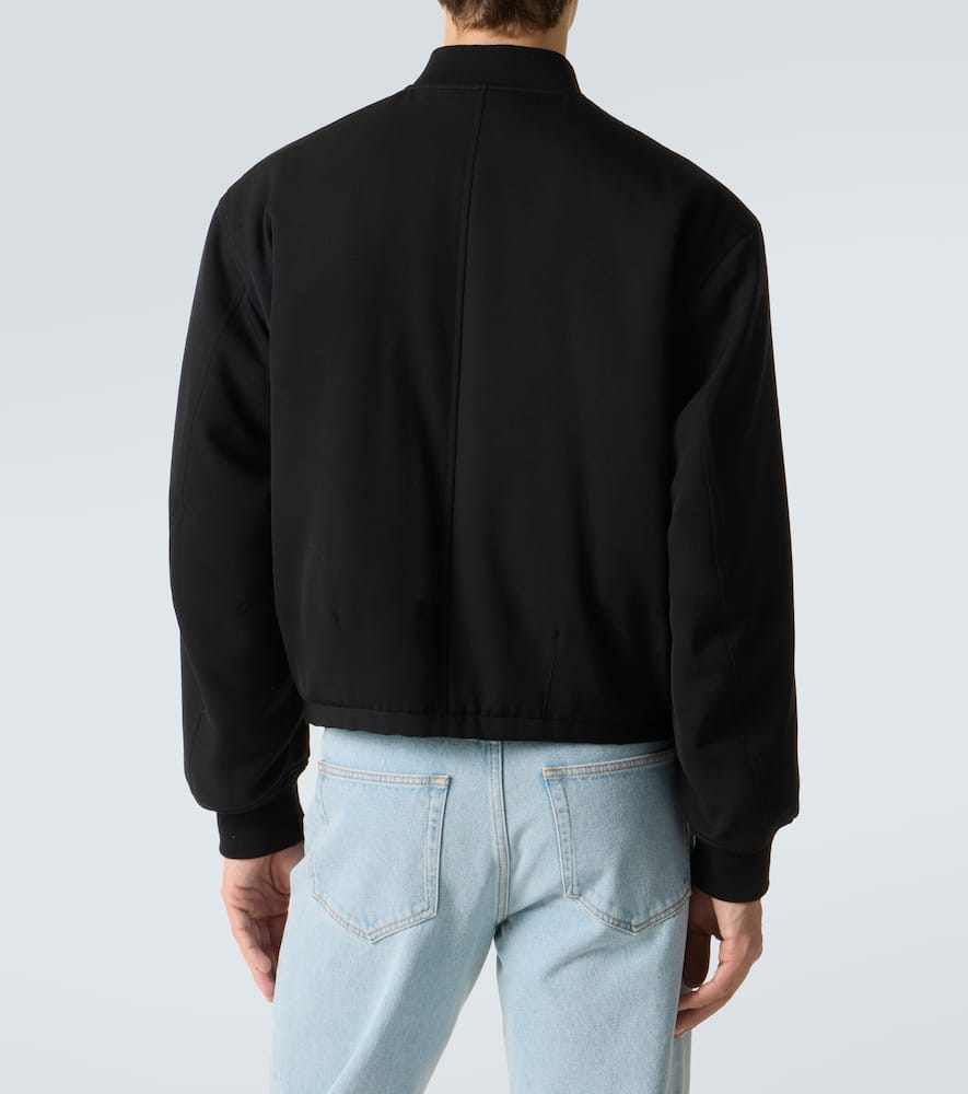 The Row Wool Fenn Bomber Jacket With Ribbed Cuffs And Hem In Black
