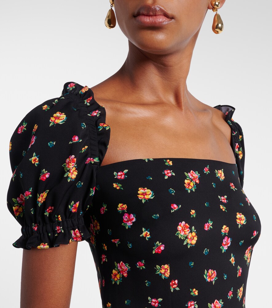 Dolce&Gabbana Floral Silk-Blend Charmeuse Top