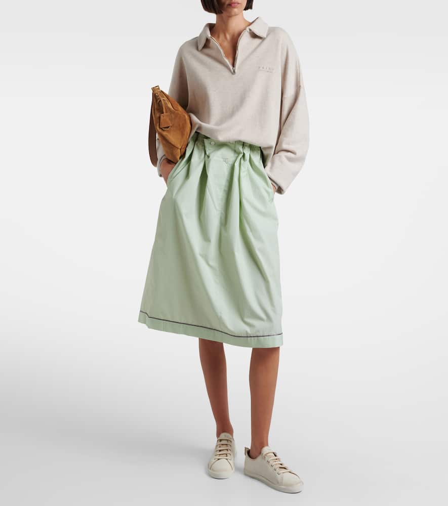 Prada Distressed Leather Sneakers In Neutral