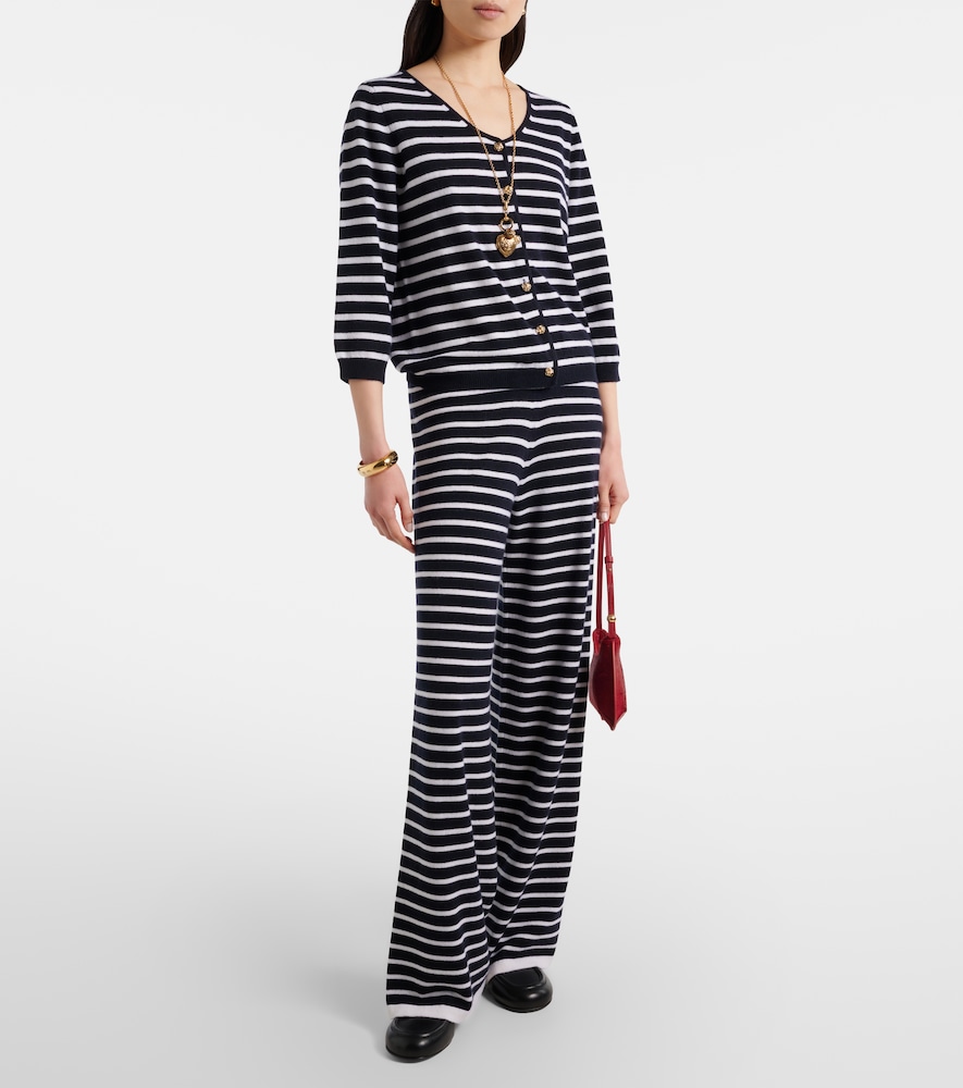 Jardin des Orangers Striped cashmere wide-leg pants