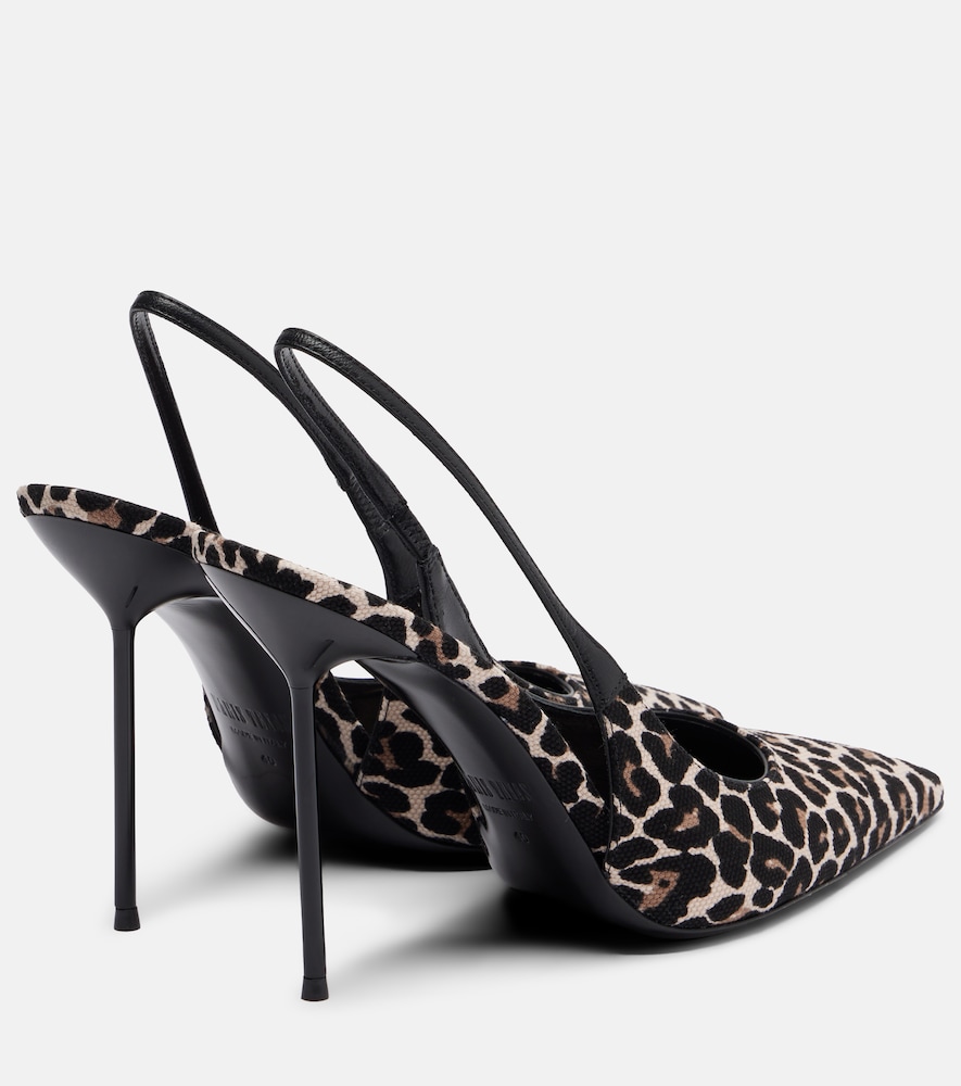  Paris Texas Paris Texas Lidia Leopard-print Canvas Slingback Pumps 
