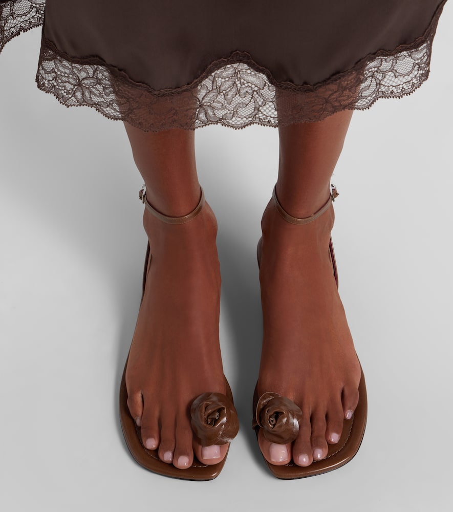 Magda Butrym Floral-appliqué leather sandals