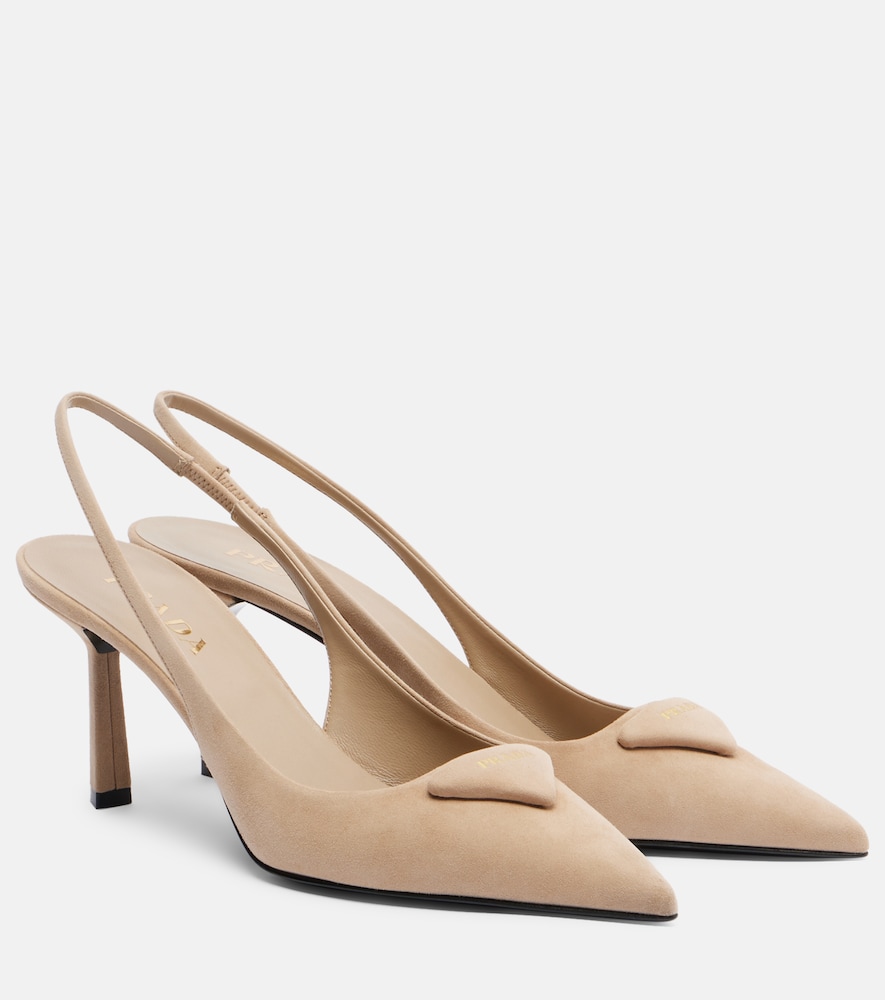 Prada Suede slingback pumps