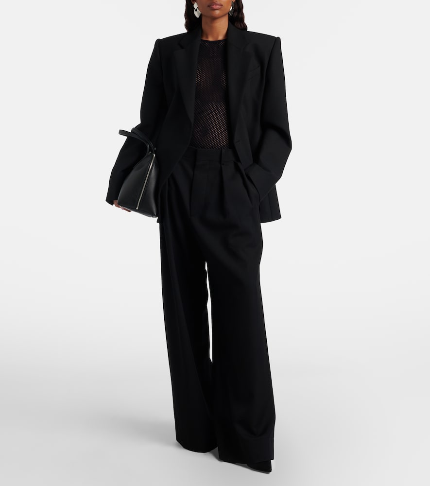 Wardrobe. NYC Open-knit wool-blend bodysuit