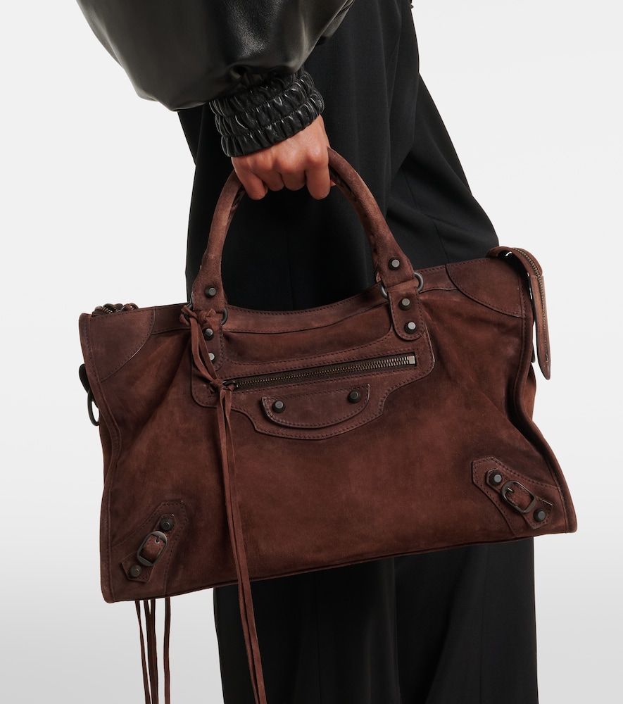 Le City Medium Suede Top-Handle Bag