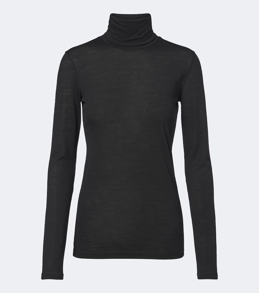 Top in jersey a collo alto