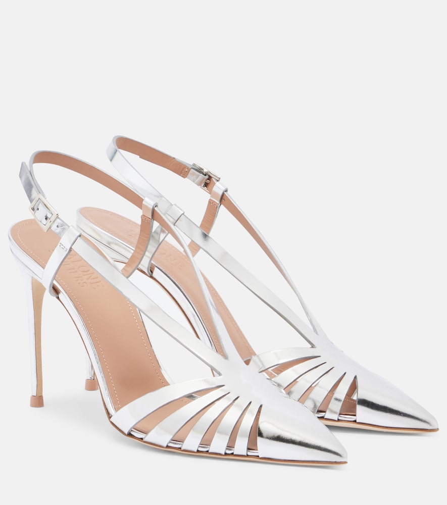 Pumps slingback Janette in pelle metallizzata