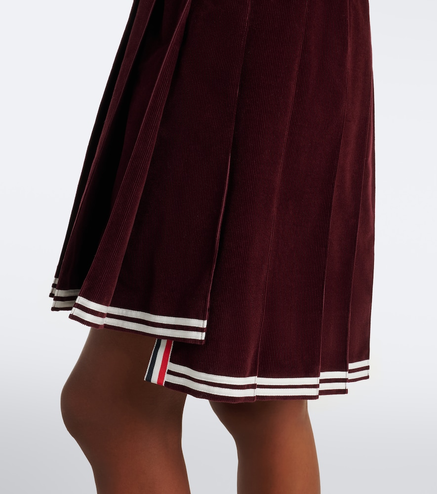 Cotton Corduroy Pleated Miniskirt