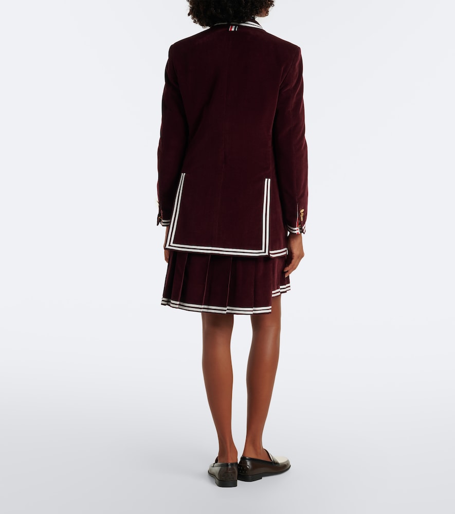 Cotton Corduroy Pleated Miniskirt