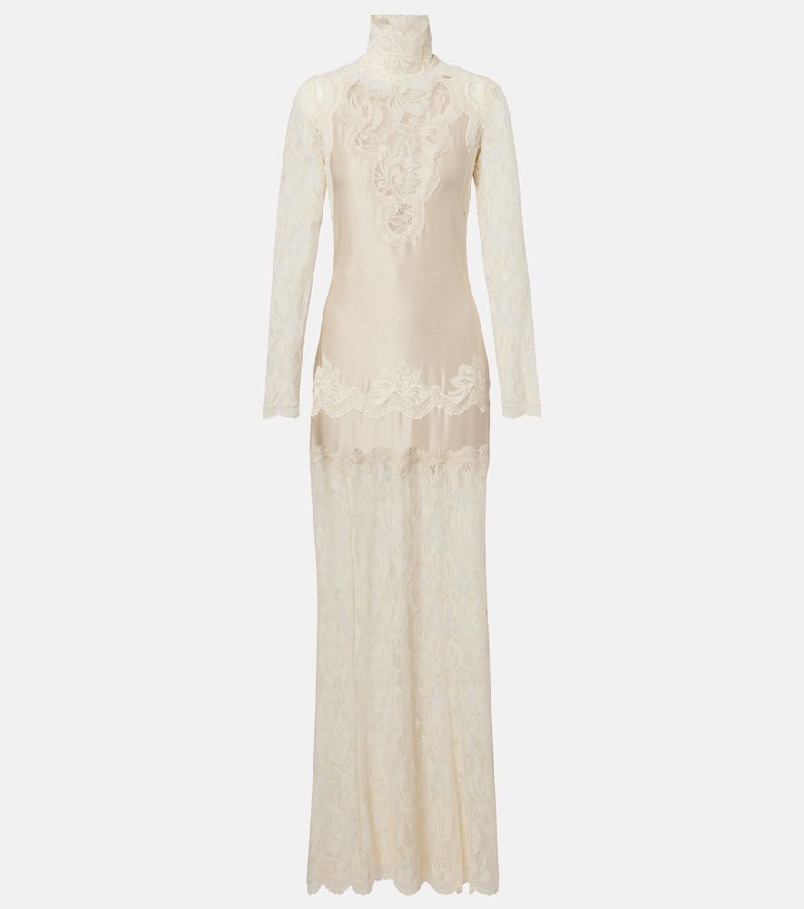 Rabanne Lace and satin maxi dress | Thumbnail 7