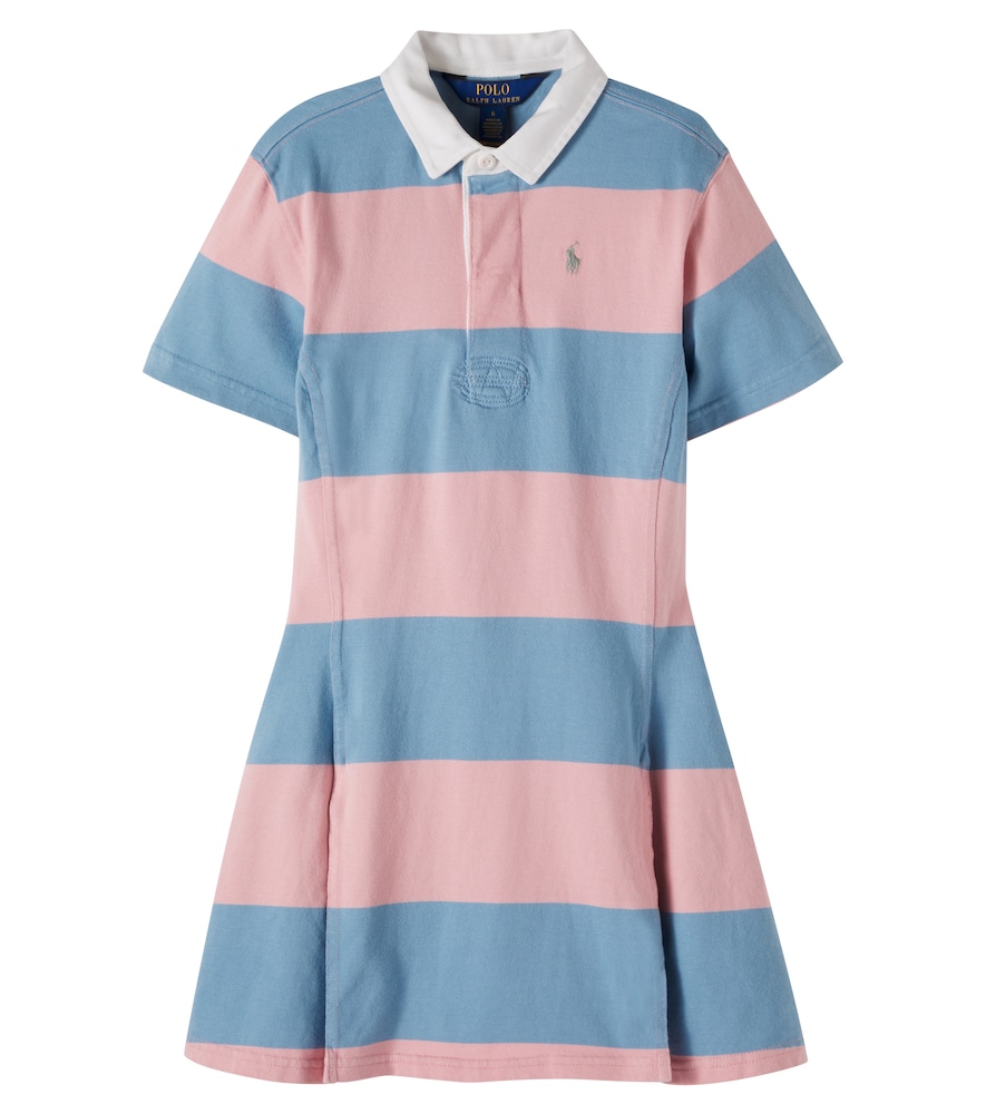 Abito polo in cotone a righe