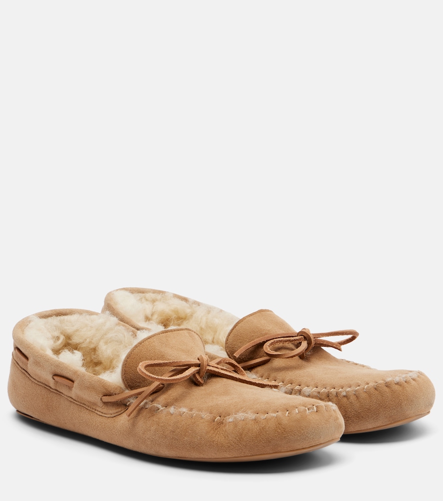Scarpe da barca Lucca in suede con shearling