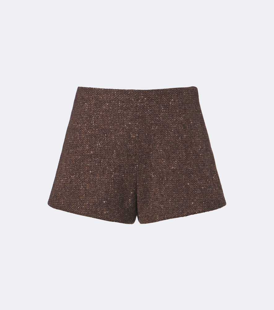 Shorts in lana e cashmere bouclé