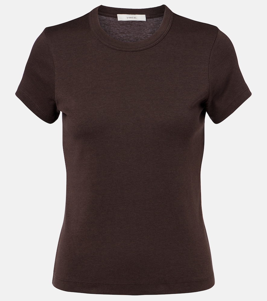 Vince Women's Brown '90S Shrunken Cotton-Blend T-Shirt UK Size 14 - Mytheresa