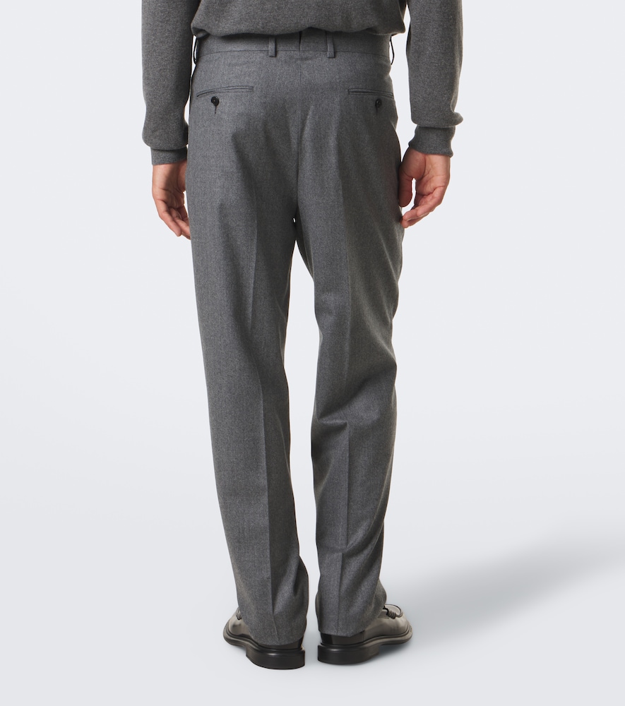 Flannel Straight Pants Wool