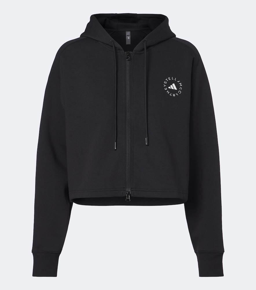 Felpa cropped in misto cotone con logo