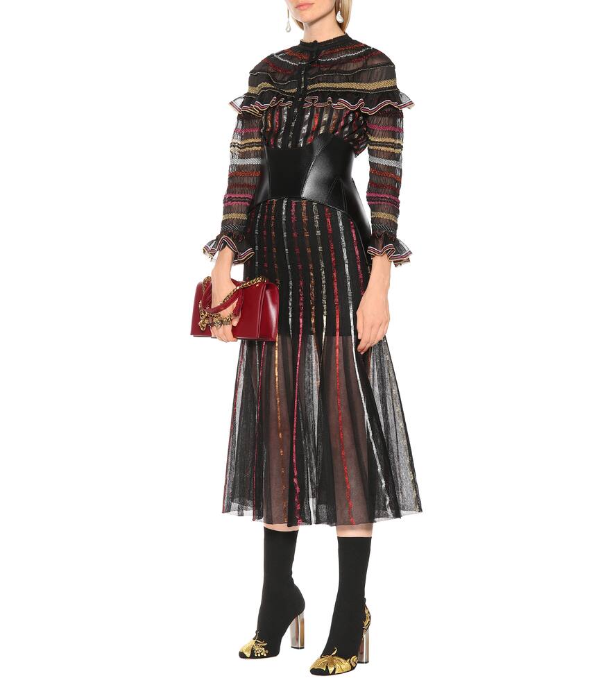 Embroidered stretch-knit ankle boots by Alexander McQueen