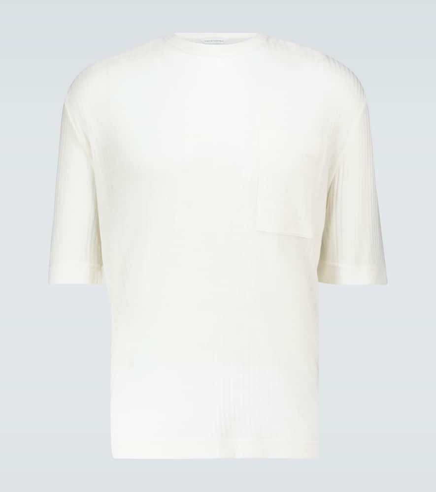 Short-sleeved ribbed T-shirt