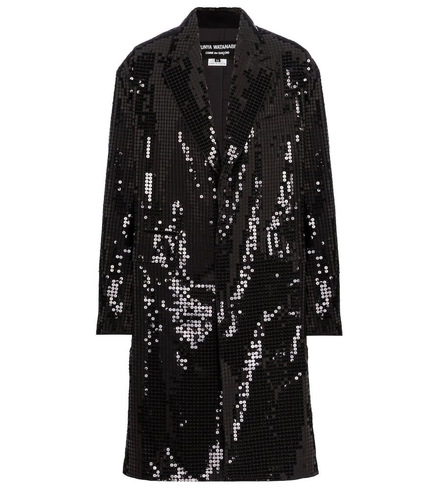 Click to view more detailed imagery on our partner's website Junya Watanabe Sequin Embroidered Coat In Black