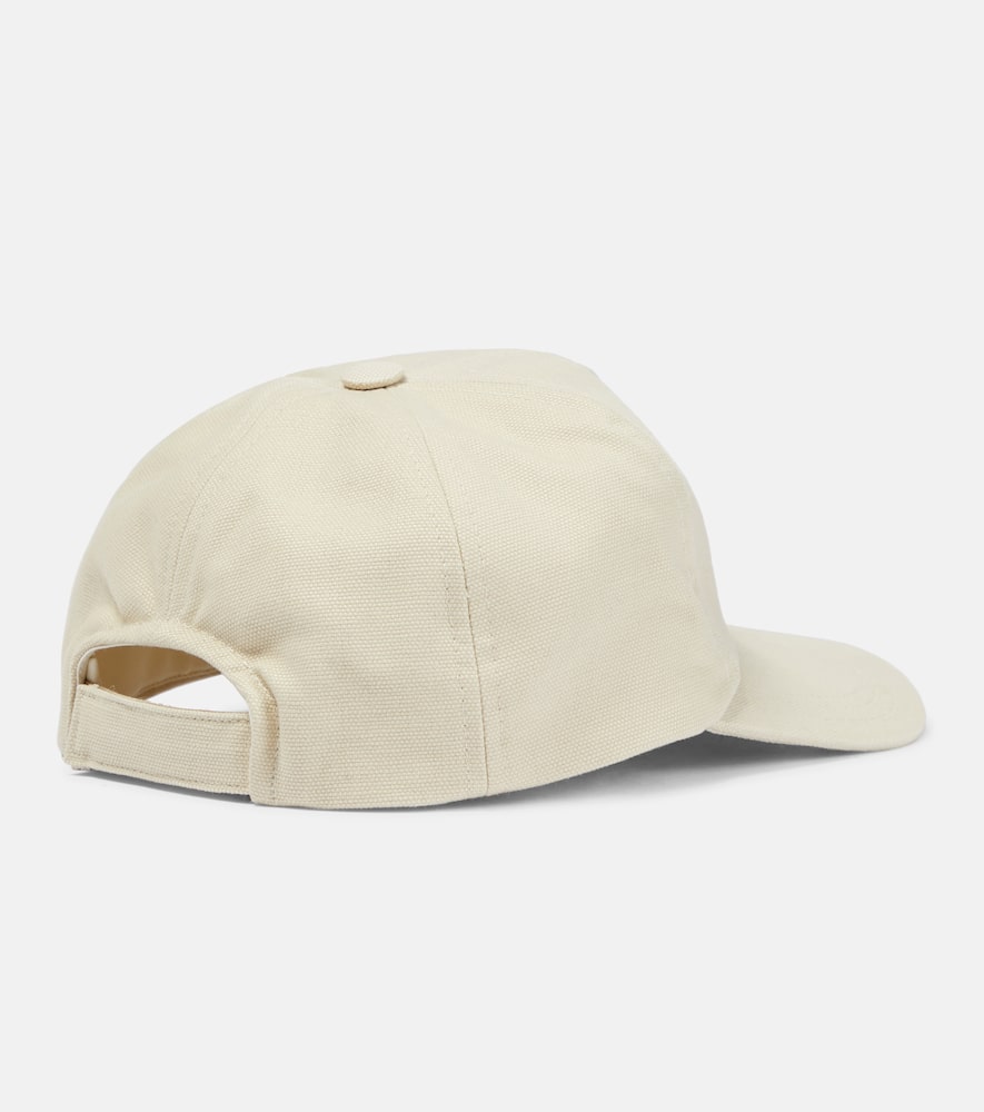 Isabel Marant Tyron Glitter-logo Canvas Baseball Cap In Ecru