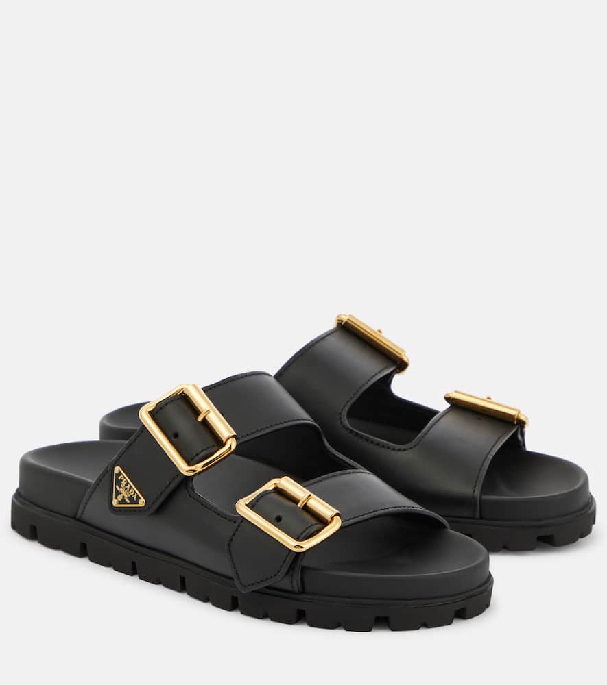 Prada Quilted Slingback Sandal In Black