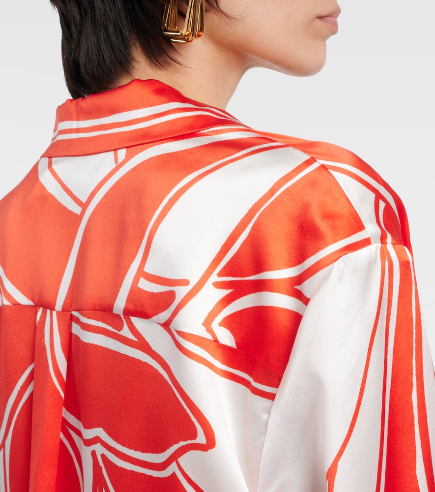 Shop Sir Ramona Printed Silk Satin Shirt In Multicoloured