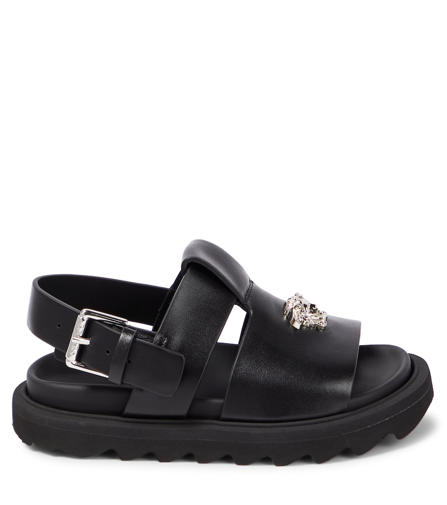  Versace Kids Versace Kids La Medusa Leather Sandals 