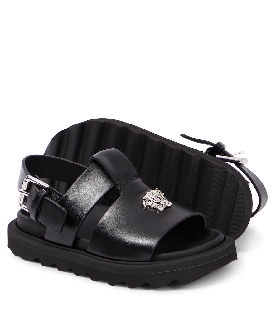  Versace Kids Versace Kids La Medusa Leather Sandals 