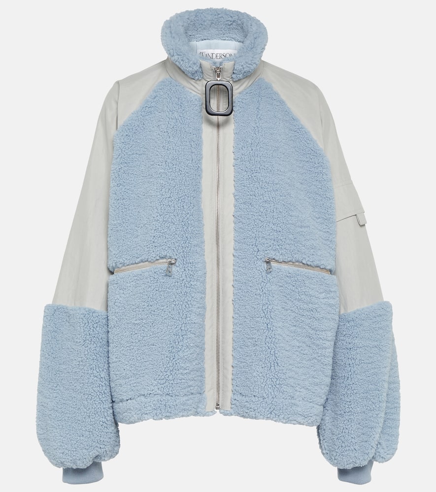 JW Anderson Colorblocked fleece-trimmed jacket